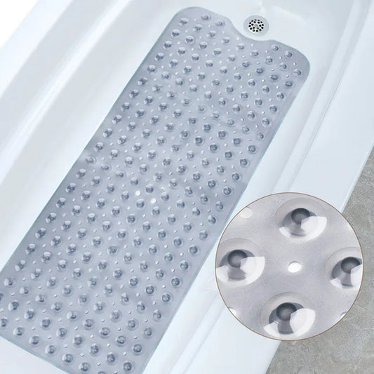 Rectangle PVC Anti-Skid Bath Mats Soft Shower Bathroom Massage Mat Suction Cup Non-Slip Bathtub Carpet Large Size