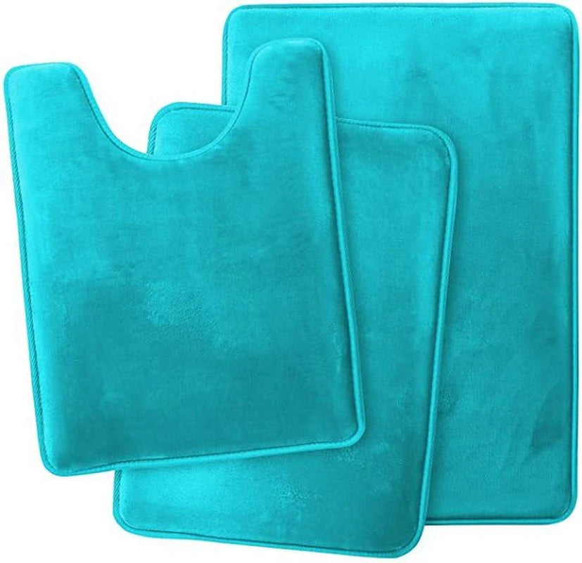 Velvet Bath Set Super Soft Non-Slip Comfortable Bath Mats Rug Carpet Set for Bathroom Absorbent Washable Rug Toilet Floor Mat