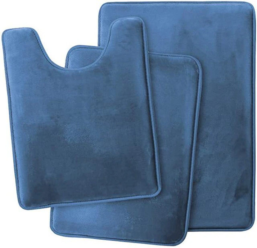 Velvet Bath Set Super Soft Non-Slip Comfortable Bath Mats Rug Carpet Set for Bathroom Absorbent Washable Rug Toilet Floor Mat